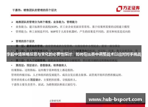 李毅中场策略反思与变化的必要性探讨：如何在比赛中调整战术以应对对手挑战